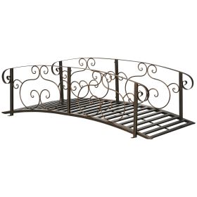 6' Metal Arch Backyard Garden Bridge, Safety Siderails, Arc Footbridge for Backyard Creek, Stream, Pond, Bronze 6' Metal Arch Backyard Garden Bridge, Safety Siderails, Arc Footbridge for Backyard Creek, Stream, Pond, Bronze