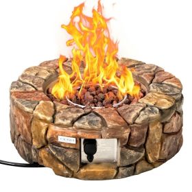 40,000 BTU Outdoor Circle Stone Gas Propane Fire Pit 40,000 BTU Outdoor Circle Stone Gas Propane Fire Pit